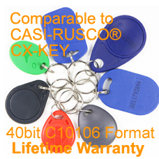 Proximity Keyfob Casi-Rusco 40bit C10106 CXKEY Compare to GE Security, Lenel 32, Interlogix, ProxLite, UTC Fire & Security